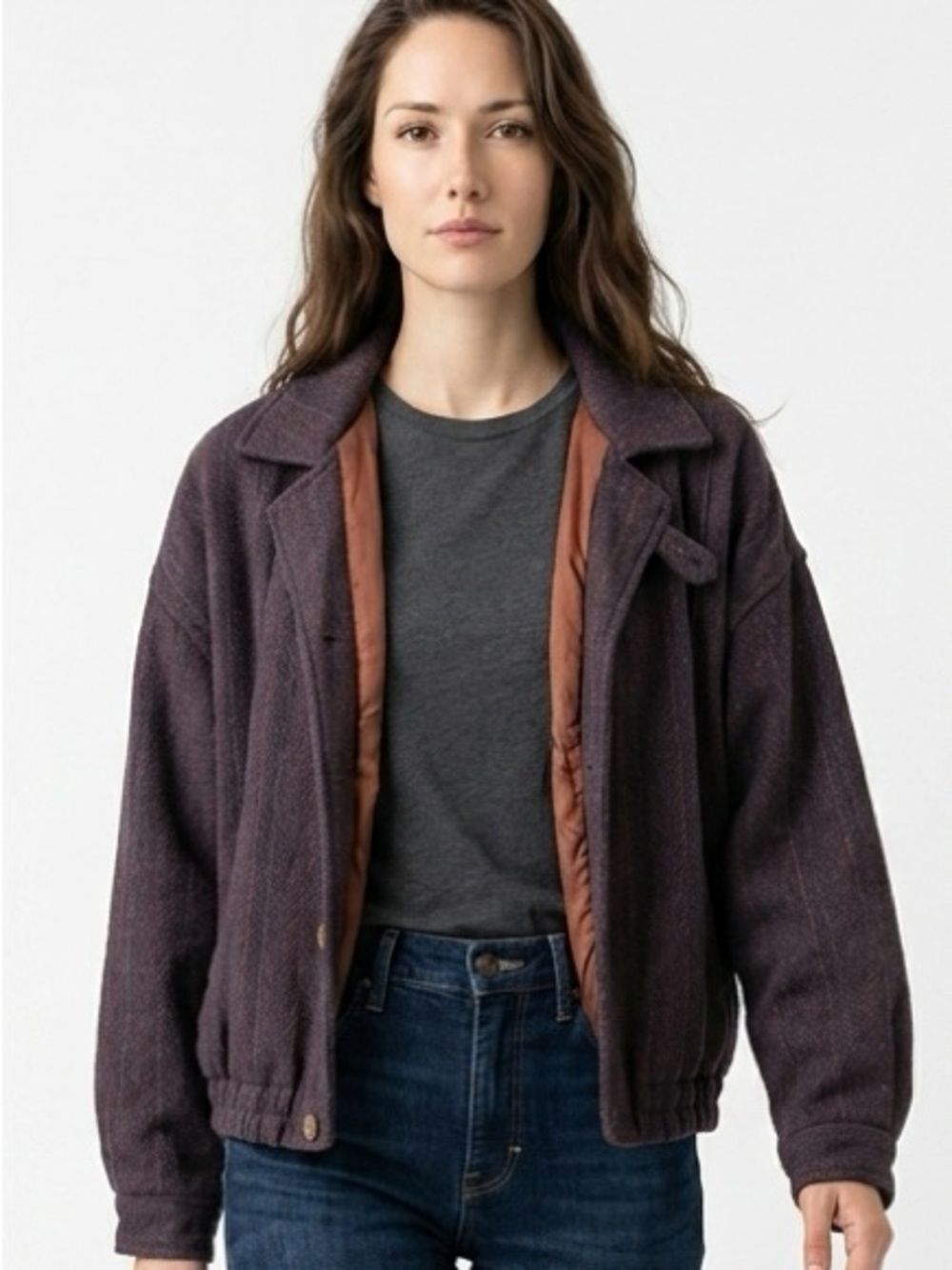 COLOURS BY ALEXANDER JULIAN | Vintage Wool Jacket Dark Purple Unisex Size L